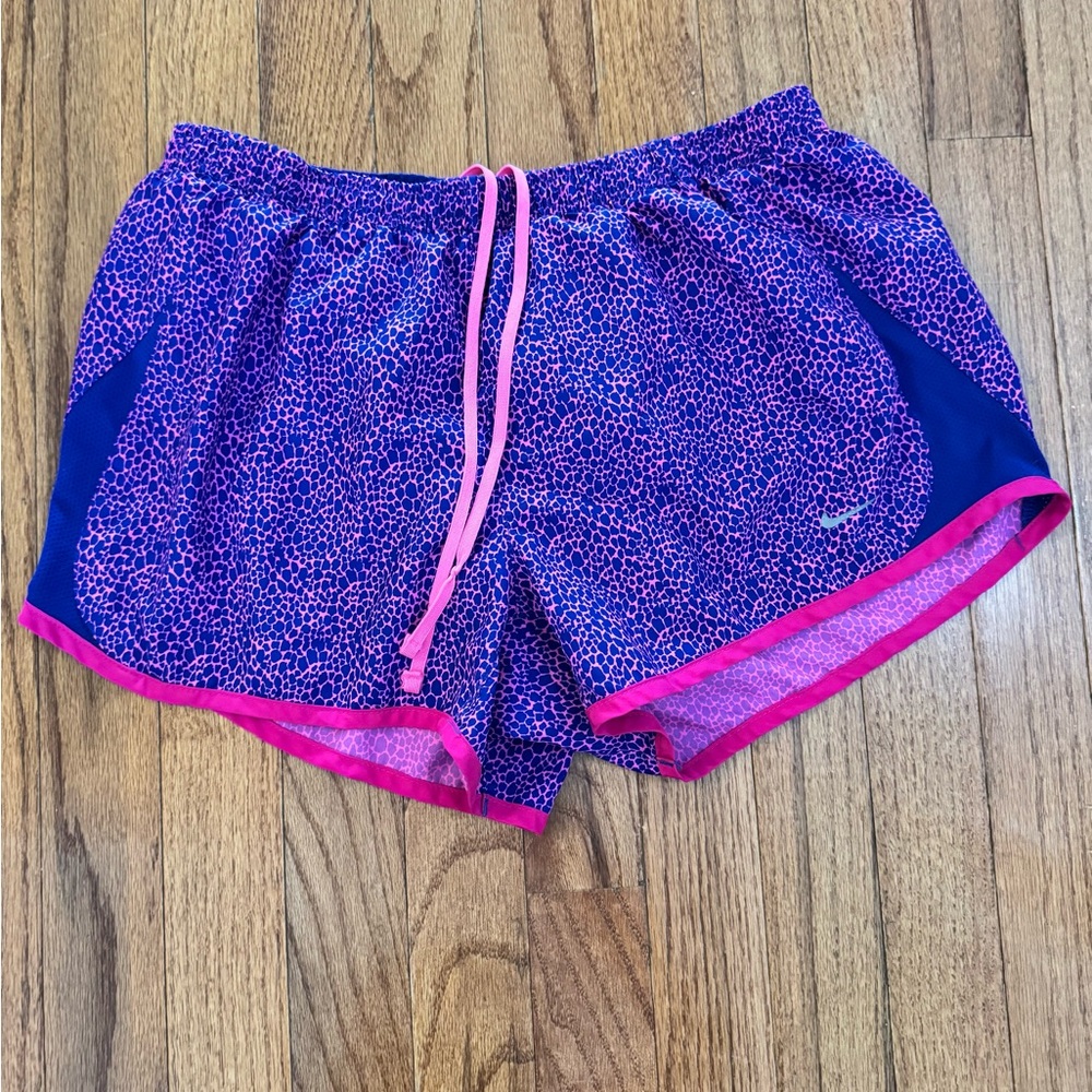 Nike Dri-Fit Tempo Running Shorts Purple Animal Print